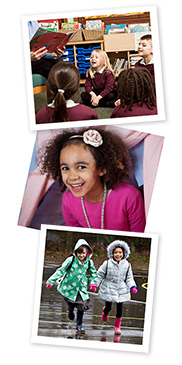 3 photographs of happy children 